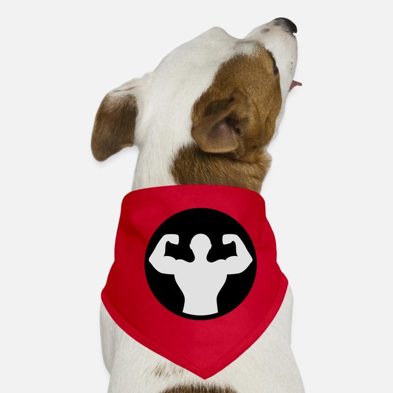 Bodybuilding Muskelprotz 05 2farbig - Hunde-Bandana - Rot