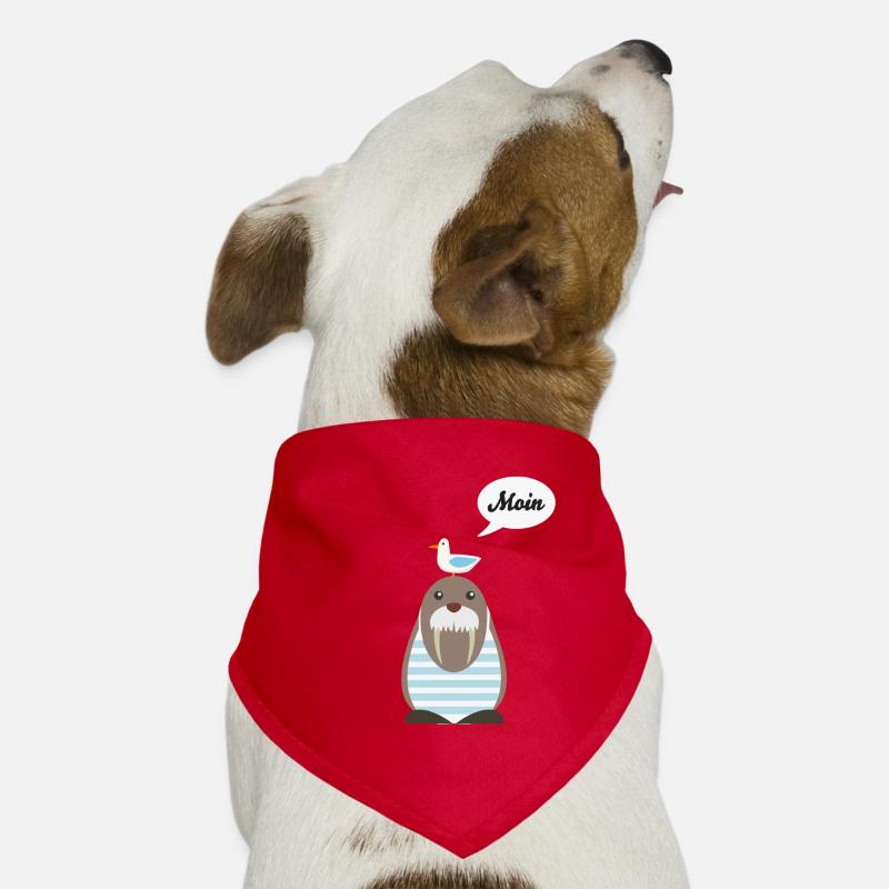 Moin, Seelöwe, Möwe - Hunde-Bandana - Rot