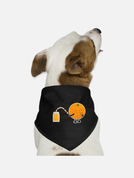 Orange Orange Juice Vegan Gift Idea - Dog Bandana - black - Front