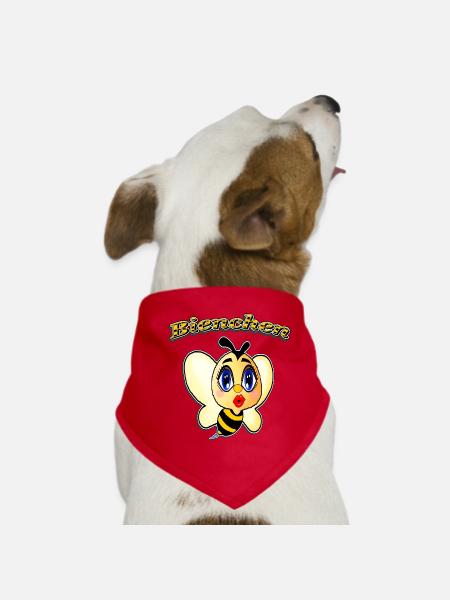 Bee Bee t-shirt Sabine i love sabinchen - Dog Bandana - red - Front