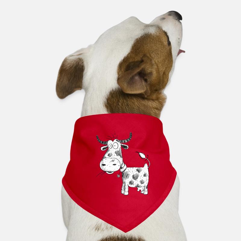 Dessin de vache drôle I Bande dessinée de bœuf I Vache laitière Bandana pour chien