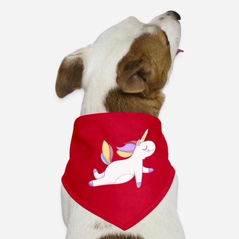 Licorne colorée assise, motif pastel Bandana pour chien