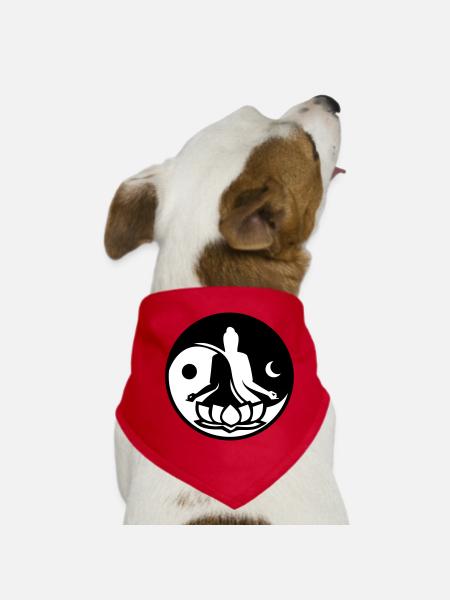 Yin und Yang - Hunde-Bandana - Rot - Vorne