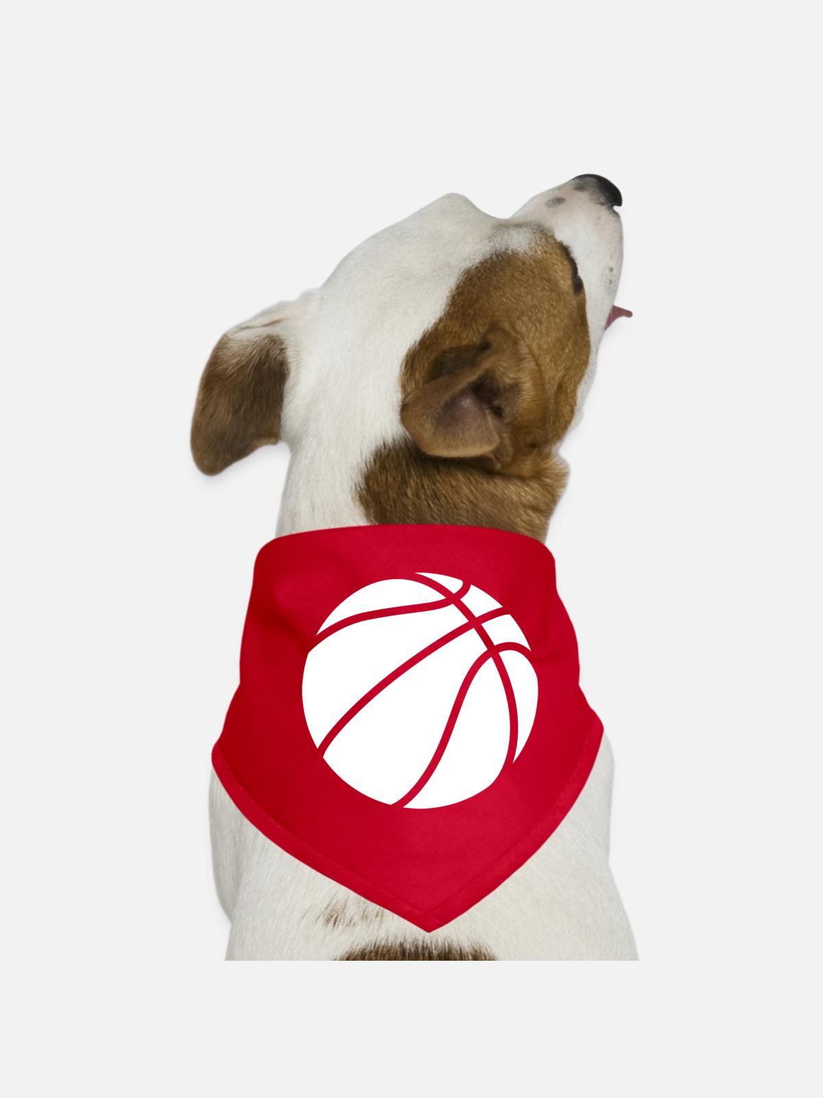 Basketball logo white - Dog Bandana - red - Front