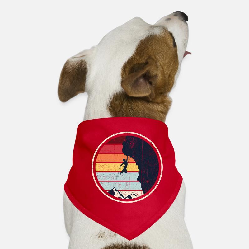 Retro-Sonnenuntergangsklettern auf der Klippe Hunde-Bandana