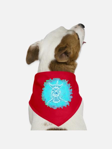 Happy Dolphin - Sonja Ariel von Staden - Dog Bandana - red - Front