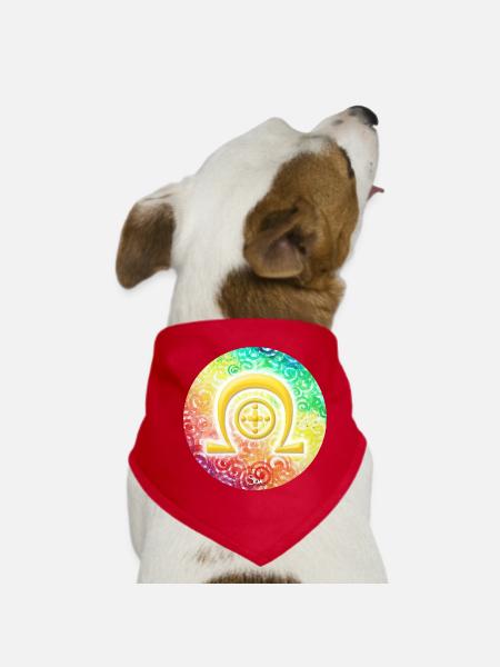 Symbole dimensionnel arc-en-ciel guérison - Sonja Ariel - Bandana pour chien - rouge - Devant