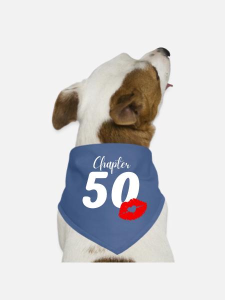 50th birthday - Dog Bandana - red - Front