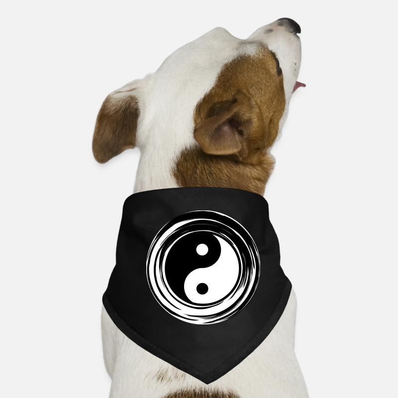 Yin-Yang White Dog Bandana
