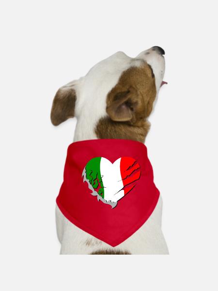heart Italy - Heart Italy - Dog Bandana - red - Front