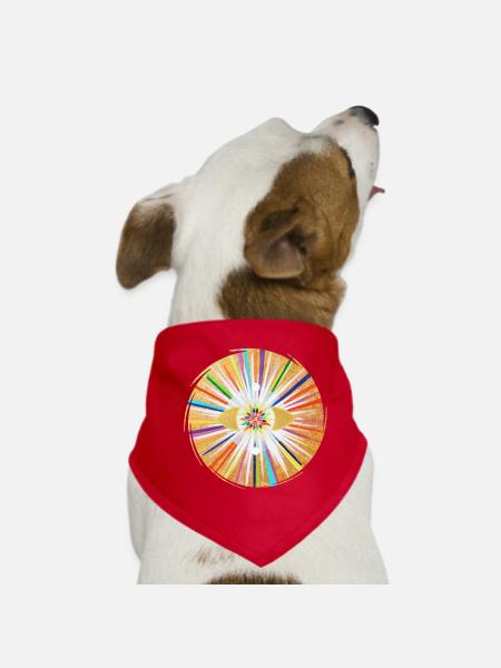Étoile porte lumière arc-en-ciel autour de Sonja Ariel - Bandana pour chien - rouge - Devant