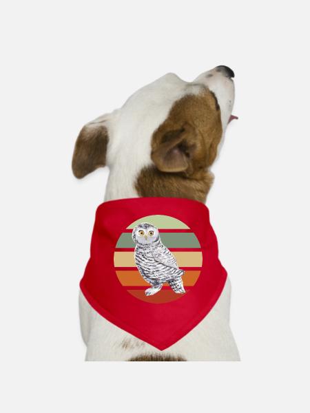 EuleEule Uhu Tier Waldtier Steinkauz Schleiereulen - Hunde-Bandana - Rot - Vorne