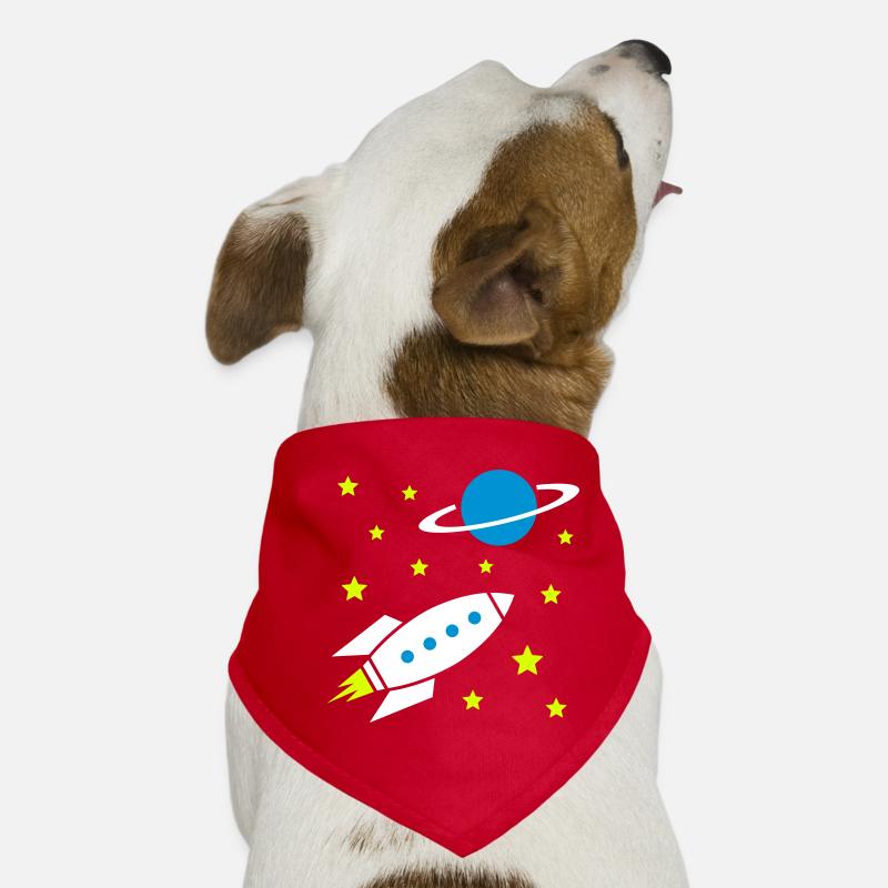 Raumschiff, Sterne und Planet mit Ring Hunde-Bandana