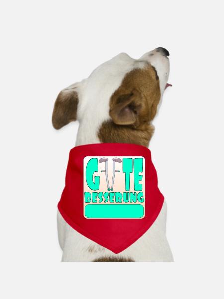 Gute Besserung Krankenhaus - GEHHILFE - VORNAME - Hunde-Bandana - Rot - Vorne