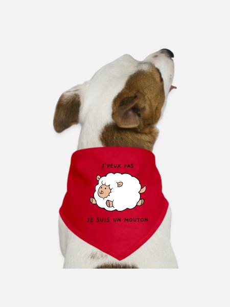 J'peux pas je suis un mouton - Bandana pour chien - rouge - Devant