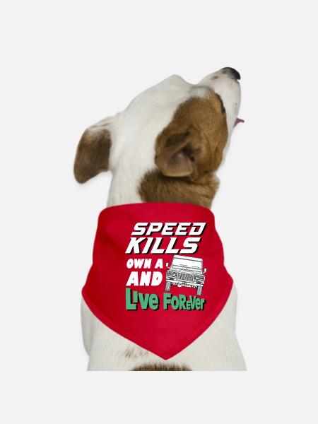 Speed Kills possède un défenseur et vit pour toujours - Bandana pour chien - rouge - Devant