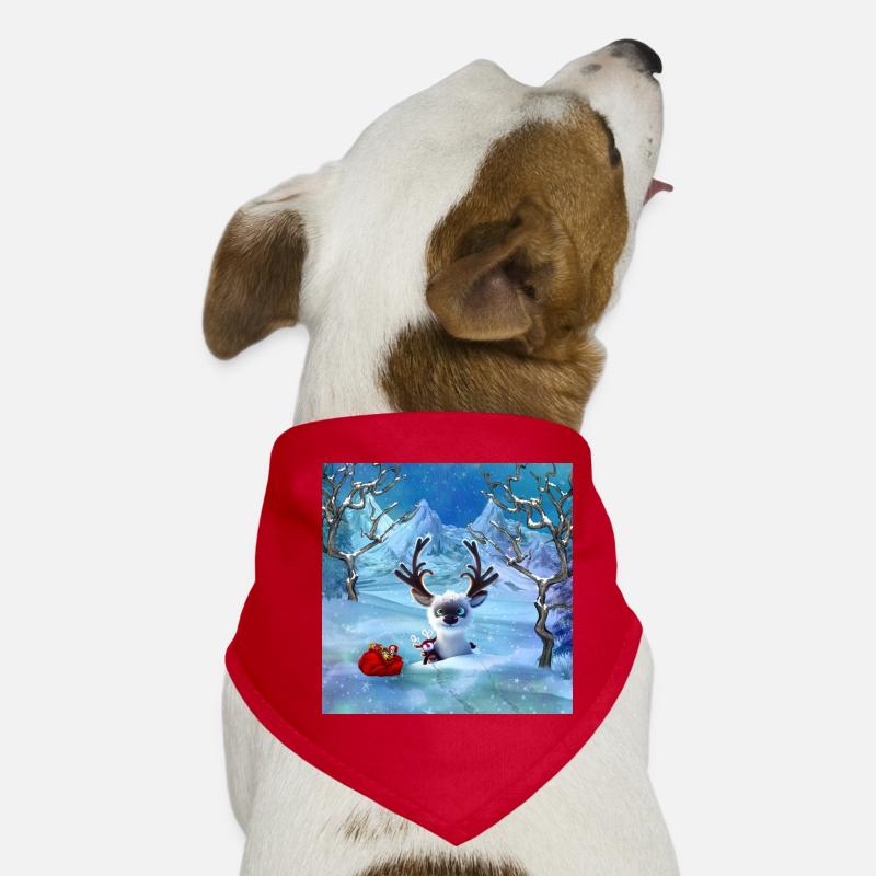 Süßes kleines Rentier in einer Winterlandschaft Hunde-Bandana