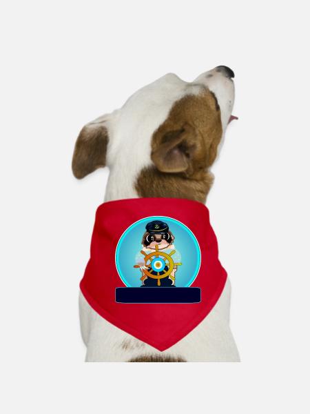 Cadeaux personnalisés - Prénom - Voile - Bandana pour chien - rouge - Devant