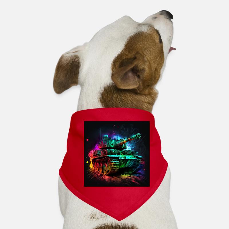 Kampfpanzer im Neonlicht, stark und robust Hunde-Bandana