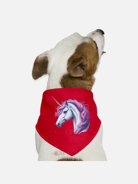 Unicorn - Dog Bandana - red - Front