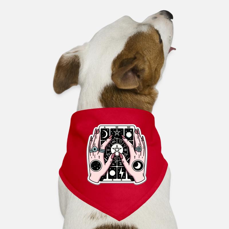 Tarot-Hand - Hunde-Bandana - Rot