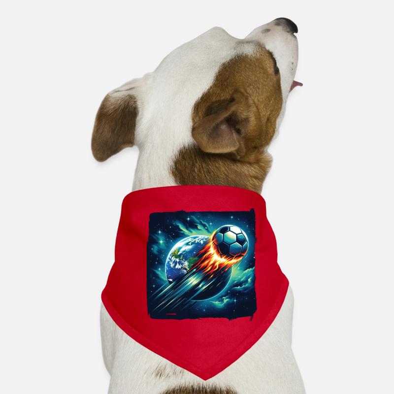 Fireball soccer shoots through space Dog Bandana