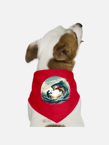 Pêche pêcheur dynamique cadeau - Bandana pour chien - rouge - Devant