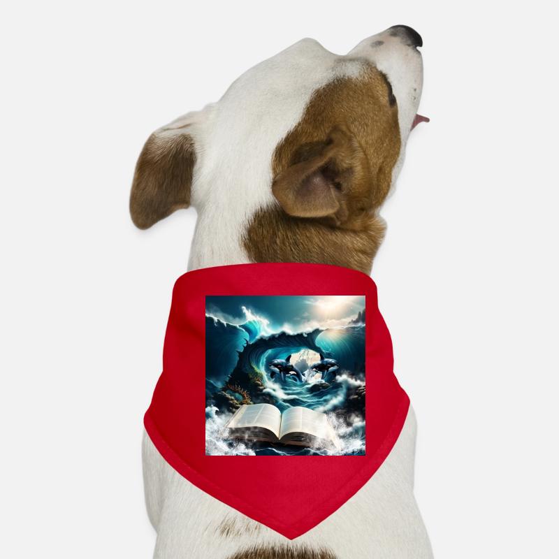 A steampunk killer whale swimming in the wave. Dog Bandana