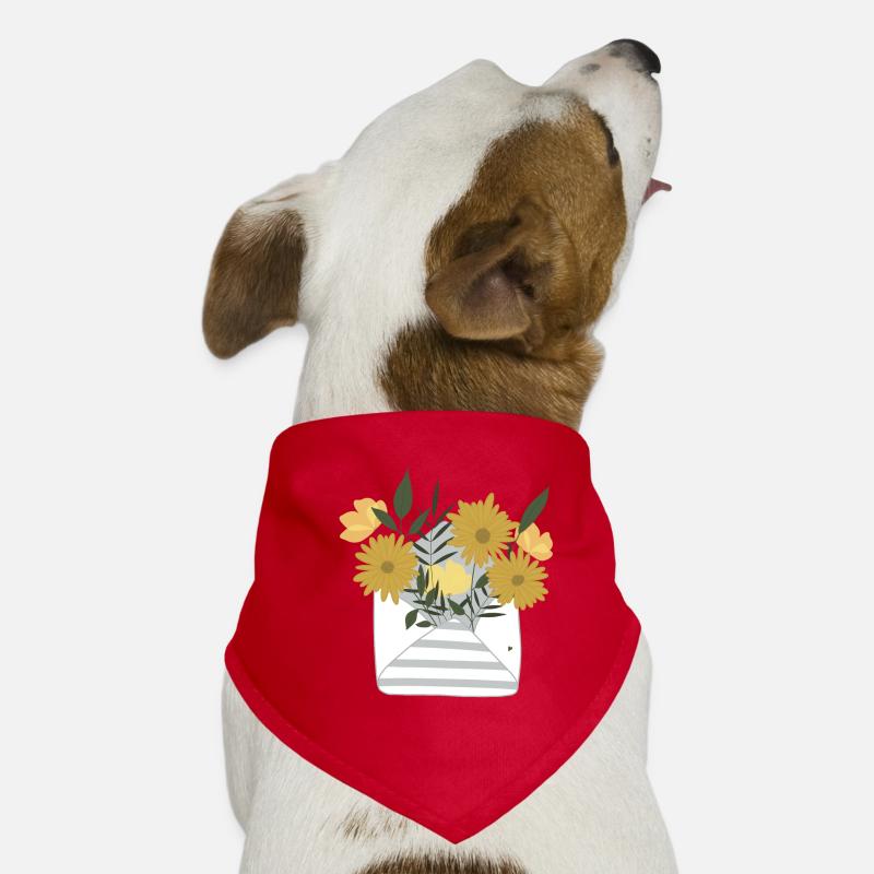 Un petit message floral par la poste dans une enveloppe Bandana pour chien