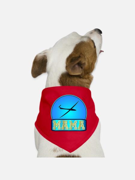 Segelfliegerin Pilotin MAMA - Hunde-Bandana - Rot - Vorne