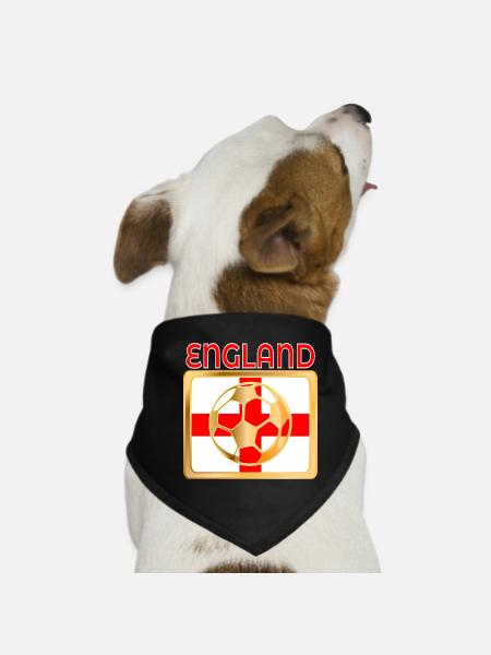 ENGLAND SPIELT FUSSBALL FUSSBALL - Hunde-Bandana - Schwarz - Vorne