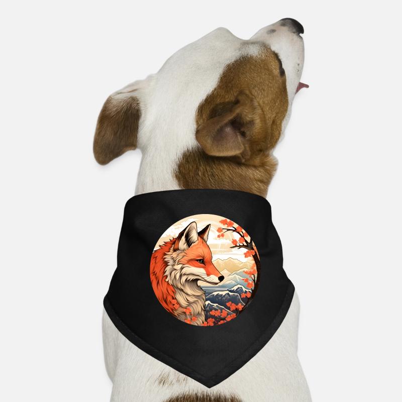 Fuchs zwischen den Blütengipfeln Herbst Hunde-Bandana