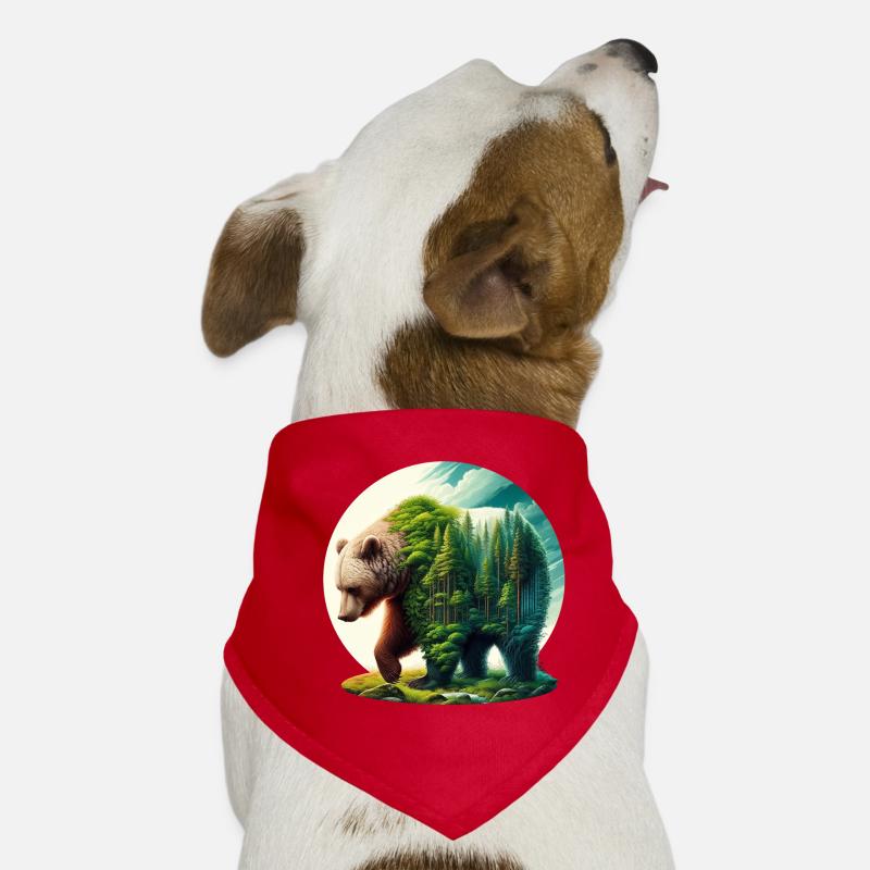 Bear with forest in silhouette Dog Bandana