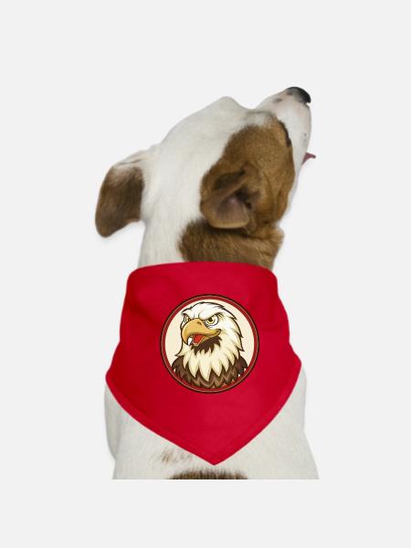 Eagle Colorful Kawaii Cartoon Character Clipart - Dog Bandana - red - Front