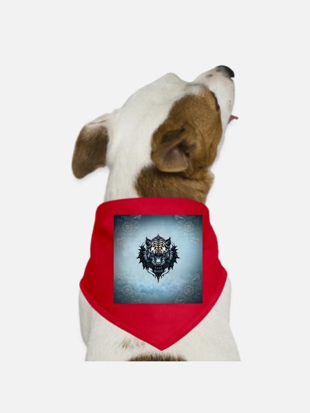 La puissance et la grâce du tigre. - Bandana pour chien - rouge - Devant