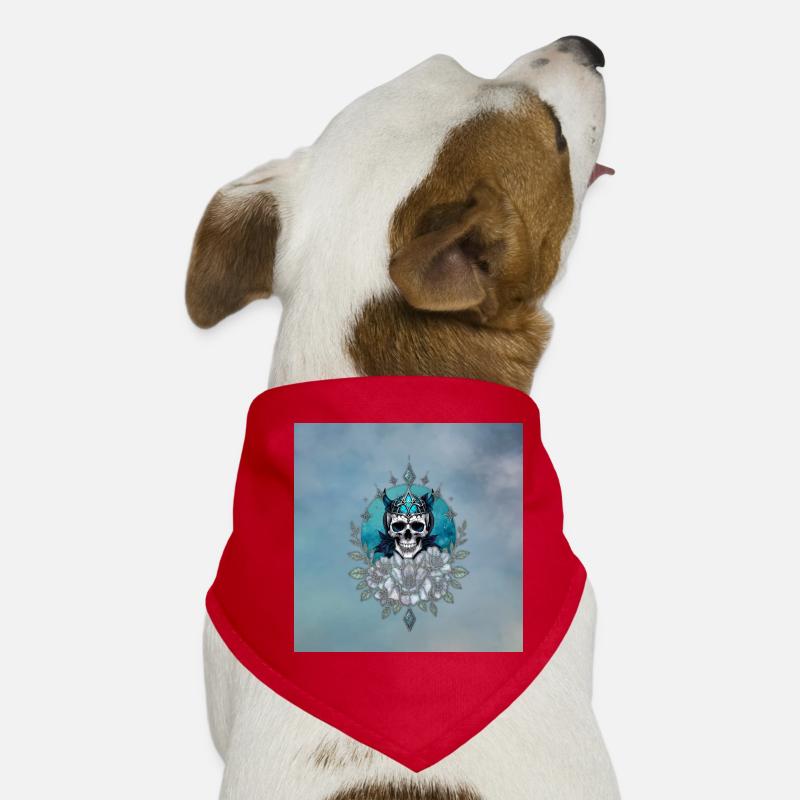 Superbe crâne avec une couronne majestueuse Bandana pour chien