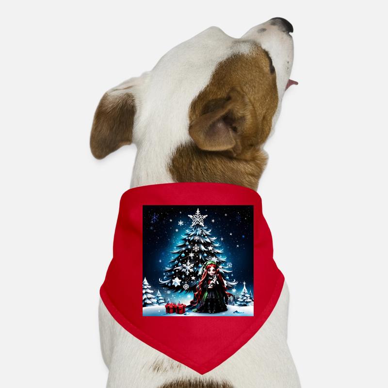 Weihnachtself mit Kätzchen. Hunde-Bandana