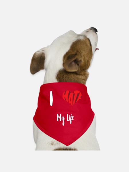 Hass Leben Stopp Hass Anti Hass - Hunde-Bandana - Rot - Vorne