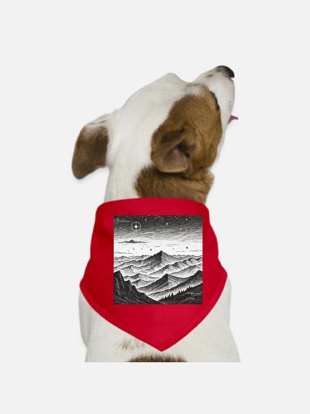 Stille Berglandschaft Sternenkreis - Hunde-Bandana - Rot - Vorne