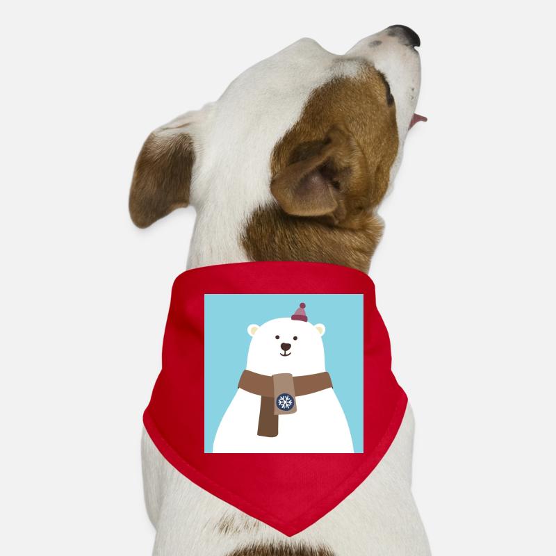 Poster Eisbär Nordpol Bär Eis Schnee Winter cool Hunde-Bandana