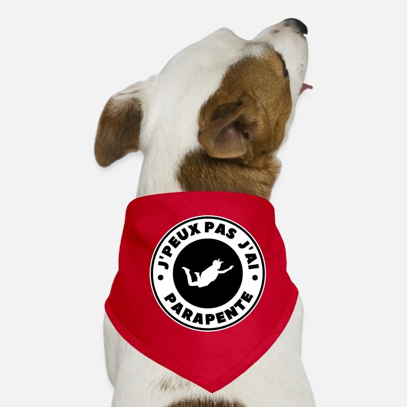 Ich kann nicht, ich bin mit dem Gleitschirm geflogen - Hunde-Bandana - Rot