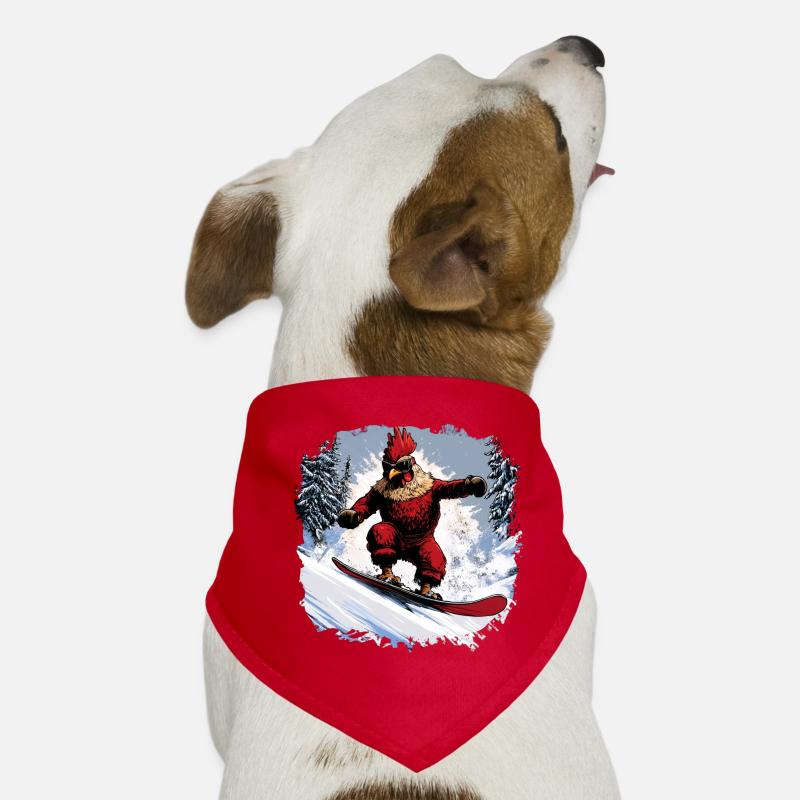 Huhn Snowboard Hunde-Bandana
