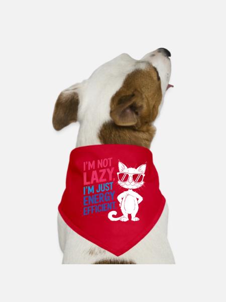 Je ne suis pas paresseux, je suis juste économe en énergie - Bandana pour chien - rouge - Devant