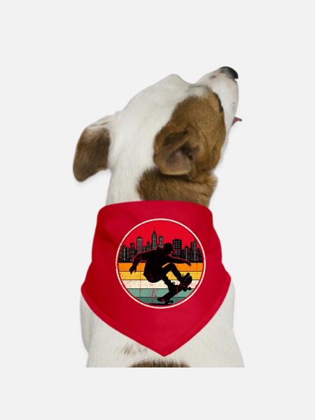 Urban Sunset Skate Silhouette - Hunde-Bandana - Rot - Vorne