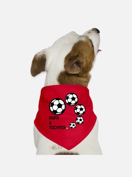 Vatertag Papa Tochter Fussball - Hunde-Bandana - Rot - Vorne