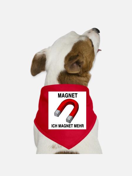 Ich Magnet mehr - mag net mehr - Hunde-Bandana - Rot - Vorne