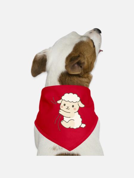 Cuddle Lamb Love - Dog Bandana - red - Front