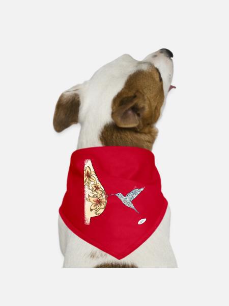 Kolibri - Hunde-Bandana - Rot - Vorne