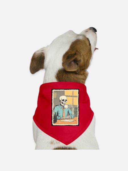 Tot aber motiviert (Kaffee sei Dank) - Hunde-Bandana - Rot - Vorne
