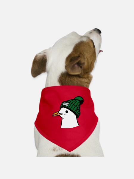 Moin Möwe Beanie Kopf Ostsee Mütze Hamburg grün - Hunde-Bandana - Rot - Vorne